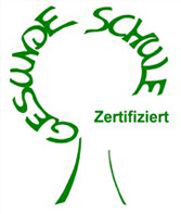 Logo -gesunde schule- ein stilisierter grüner Baum mit Schriftzug